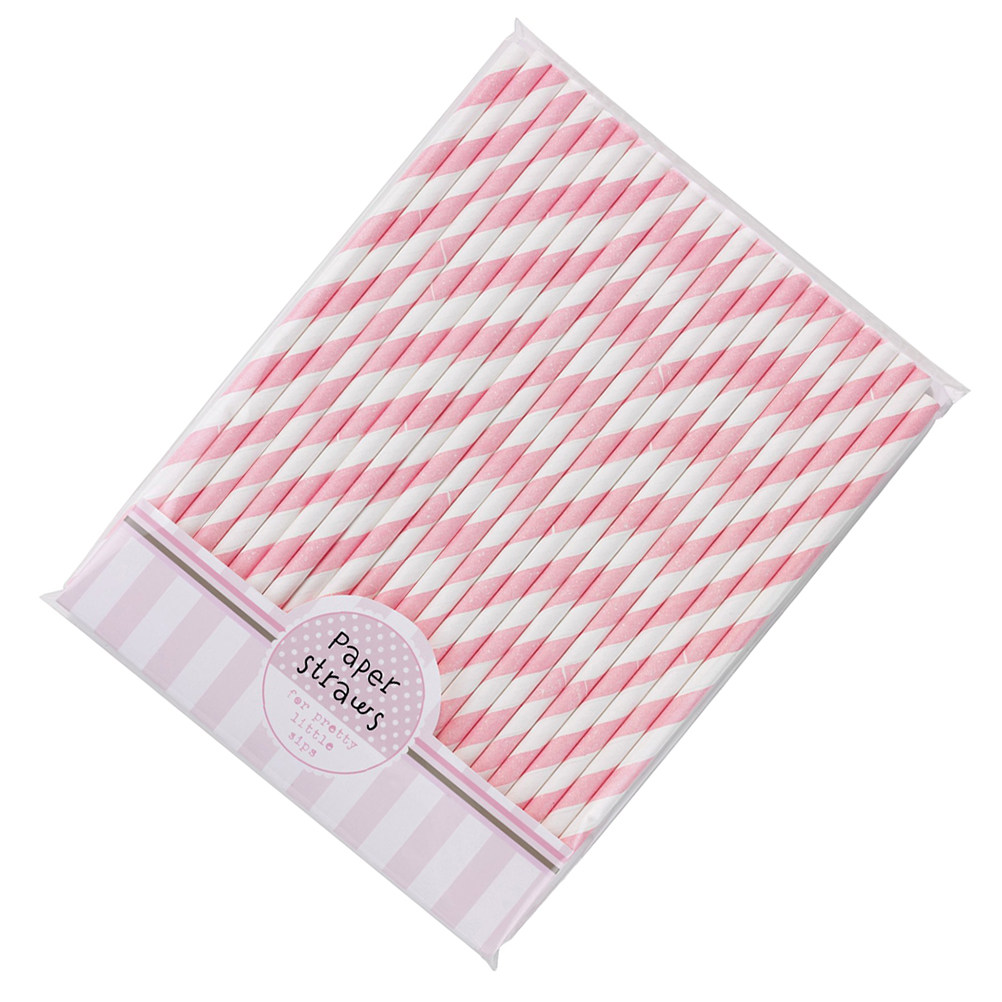 Paper Straw Color - 30 Canudos de Papel Coloridos Listrados