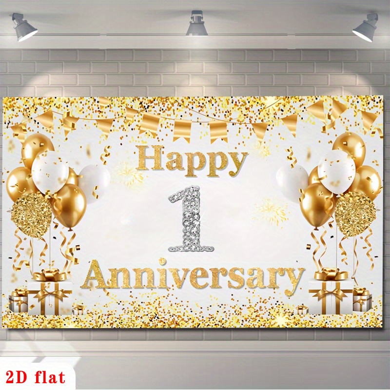 Party Banner Gold - Banner de Balões 2D Dourado e