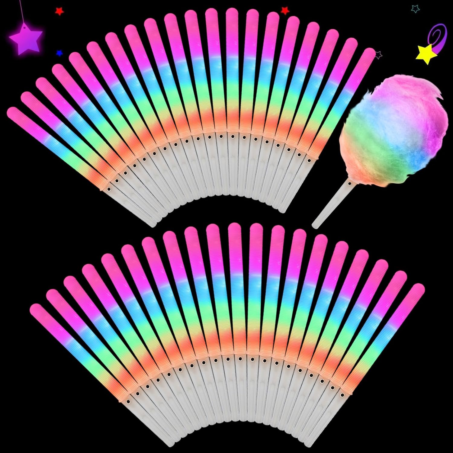 Cotton Candy Cone - 20 Cones de Algodão Doce Coloridos
