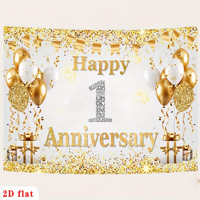 Banner de Balões 2D Dourado e  - Party Banner Gold avaliação e preço