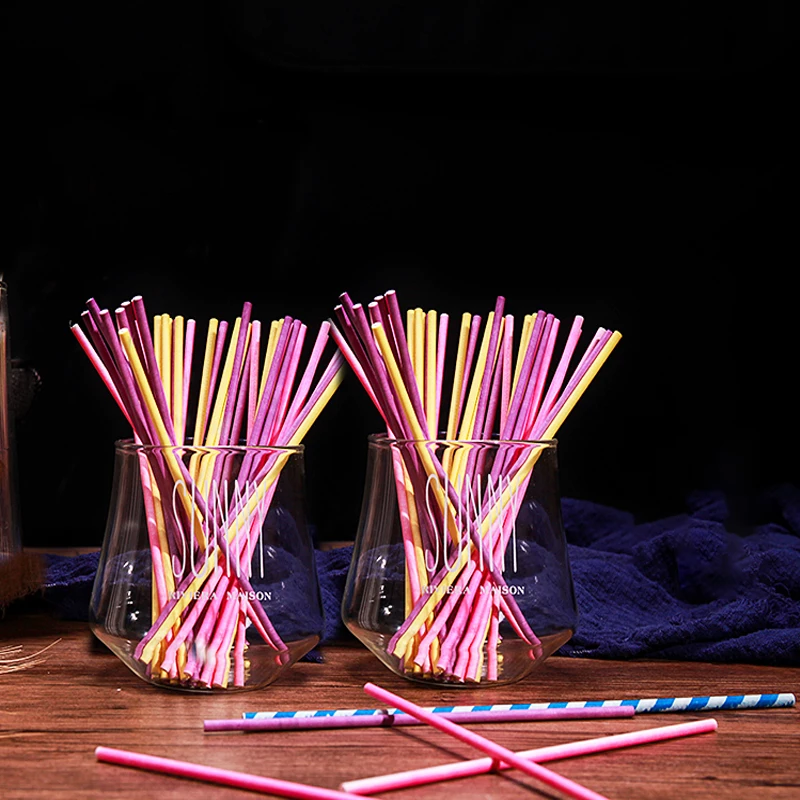 100 pçs/lote papel pirulito va - Paper Straw Color avaliação e preço