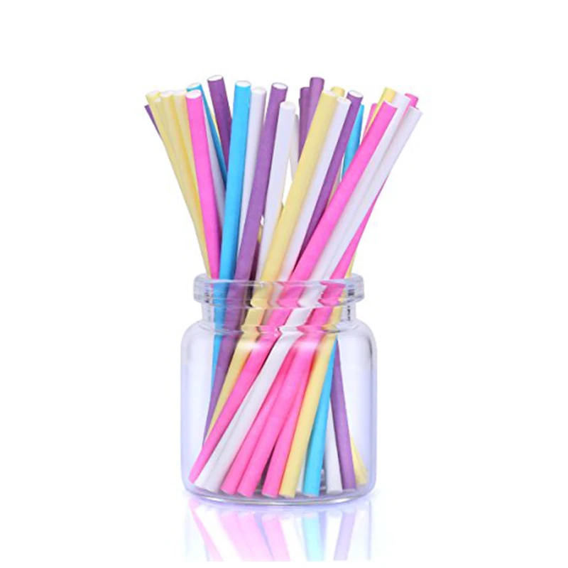 100 pçs/lote papel pirulito va - Paper Straw Color avaliação e preço